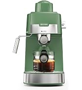 SECPOEDR 3.5Bar Espreeso Machine 4-Cup Compact Coffee Maker 800W Green | Beginner-friendly Espres...