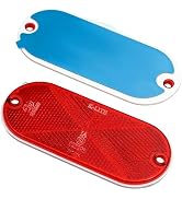 YSFER 2PCS Oval Reflectors, Self Adhesive or Drill Mount Road Safety Reflector for Mailbox Drivew...
