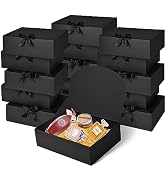 12Pack Black Gift Boxes with Lids, 12×9.8×3.1 Inch Groomsmen Proposal Box, Luxury Black Gift Box ...
