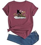 J&DHUASHA Women's T-Shirt Short Sleeve Crewneck Graphic Tees Printed Casual Summer Tops