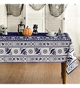 Horaldaily Mexico Rectangular Tablecloth 60x84 Inch, Halloween Cinco De Mayo Fiesta Design Blue W...