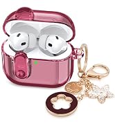 (with Lock) Clear Case Compatible for Cute Apple Airpods Pro1/2 Cases with Bling Keychain, VISOOM...