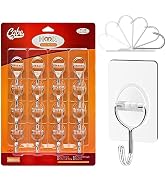 CGBE Adhesive Hooks Heavy Duty Sticky Hooks for Hanging 11 lbs (Max) Seamless Transparent Adhesiv...