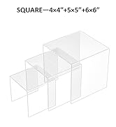 Sezanrpt Square Acrylic Shelf Risers 3pcs, Acrylic Dessert Table Display Set, Clear Acrylic Showc...