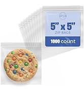 Seal Fresh 5 x 5 Inch Resealable Plastic Bags 1000 Pack — Clear Reclosable Snack Bags with Zipper...