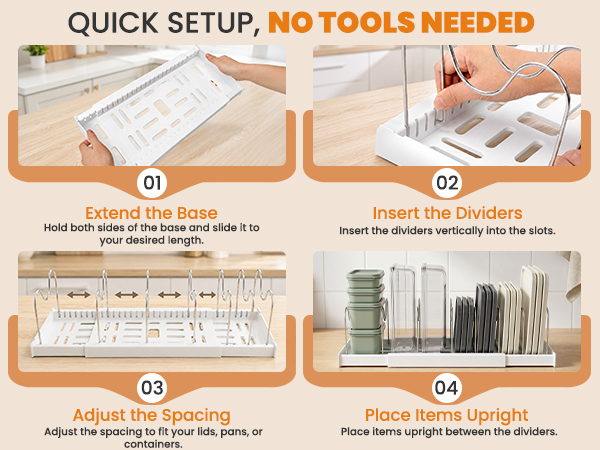 pan organizers inside cabinet