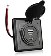 RVSPARK RV USB Wall Outlet, 3 Port 68W Aluminum 12V USB C Outlet, Dual USB-C and USB-A Fast Charg...