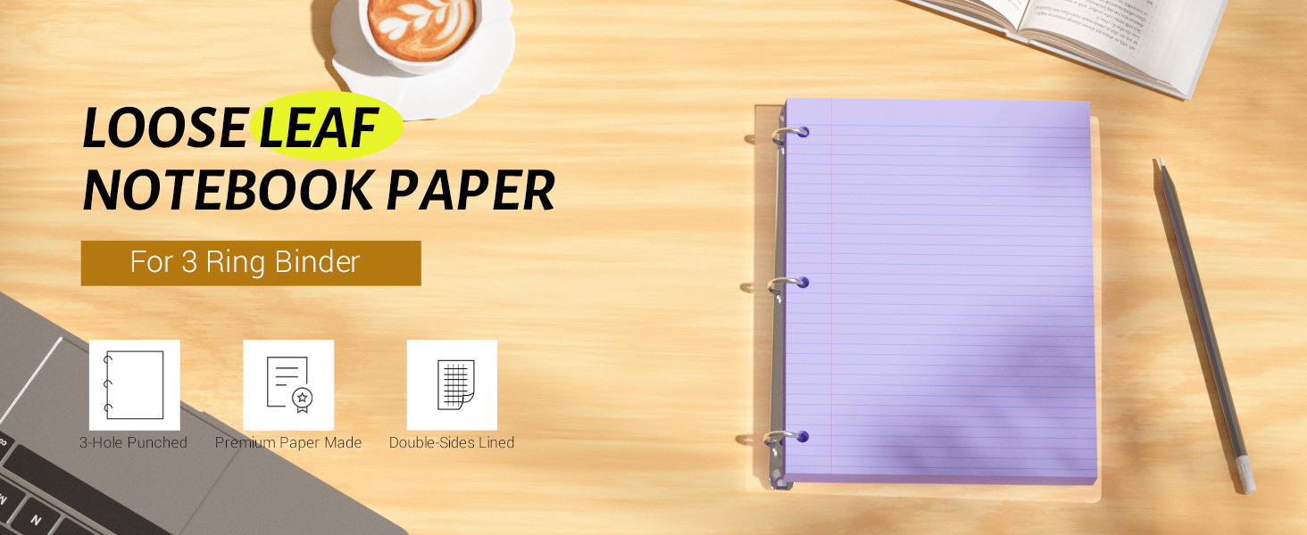 Loose leaf paper purple