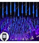 Blingstar Meteor Shower Lights 16 Inch 360 LED 10 Tubes Blue Christmas Lights Outdoor Waterproof ...
