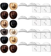 Dntorx 2.9 Inch Hat Hooks for Wall, 8 Pack Cowboy Hat Holder Wide Brimmed Hat Rack Organizer Stro...