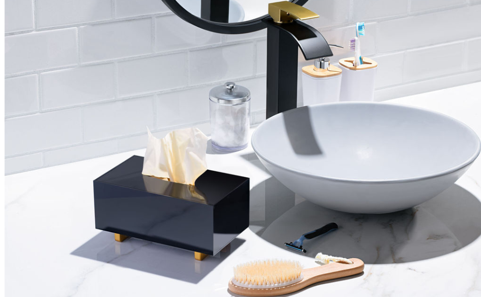 Black Rectangle Tissue box holder