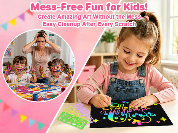 rainbow scratch art for kids
