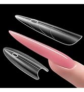 Plman 240 PCS Sandwich Nail Dual Forms, 14 Sizes Nail Tips for Builder Gel, Dual Forms for Polyge...