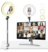 Ring Light for Computer Video Conferencing Recording/Zoom Meeting-10'' Desk Ring Light with Mount...