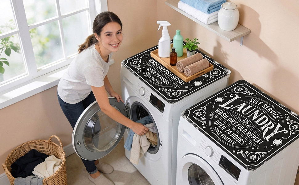 washer and dryer mats for top