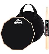 EASTROCK Practice Drum Pad, 12 Inches Double Sided Silent Drum Pad, Rubber Dumb Drum with Drumsti...