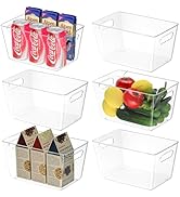 BALEINE Refrigerator Organizers and Storage Bins, 6 PK Plastic Clear Storage Bins, BPA Free Freez...