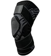 XINGJIEYUN Knee joint bracket, Breathable Elastic Compression Knee Pad with Bilateral Spring-Supp...