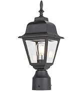 LIT-PaTH Outdoor Post Lighting Fixture Pole Lantern, E26 Medium Base Max 60W, Aluminum Housing Pl...
