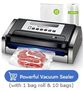 Powerful Vacuum Sealer with 1 bag roll & 10 bags