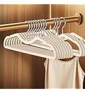 HWAJAN 20 Pack Soft-Touch Short Neck Hangers,Heavy Duty Space Saving Thin Suit Hangers with Anti-...