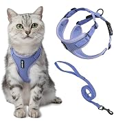 Voyager Escape-Proof Step-in Lock Cat Harness & 5ft Neoprene-Handle Leash Set All-Weather Mesh wi...