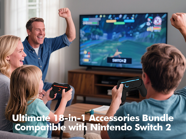 18-in-1 Carry Case Premium Protection Accessories Bundle Compatible with Nintendo Switch 2