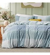 Bedsure Duvet Cover Queen Size - Gingham Reversible Buffalo Plaid Duvet Cover Set with Zipper Clo...