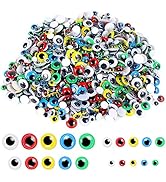 UPINS 1000 Pcs Self Adhesive Googly Wiggle Eyes for DIY, Multi Colors and Sizes Craft Sticker Eyes