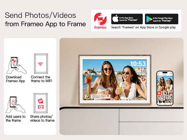 frameo digital frame wifi picture photo video share moment from phone