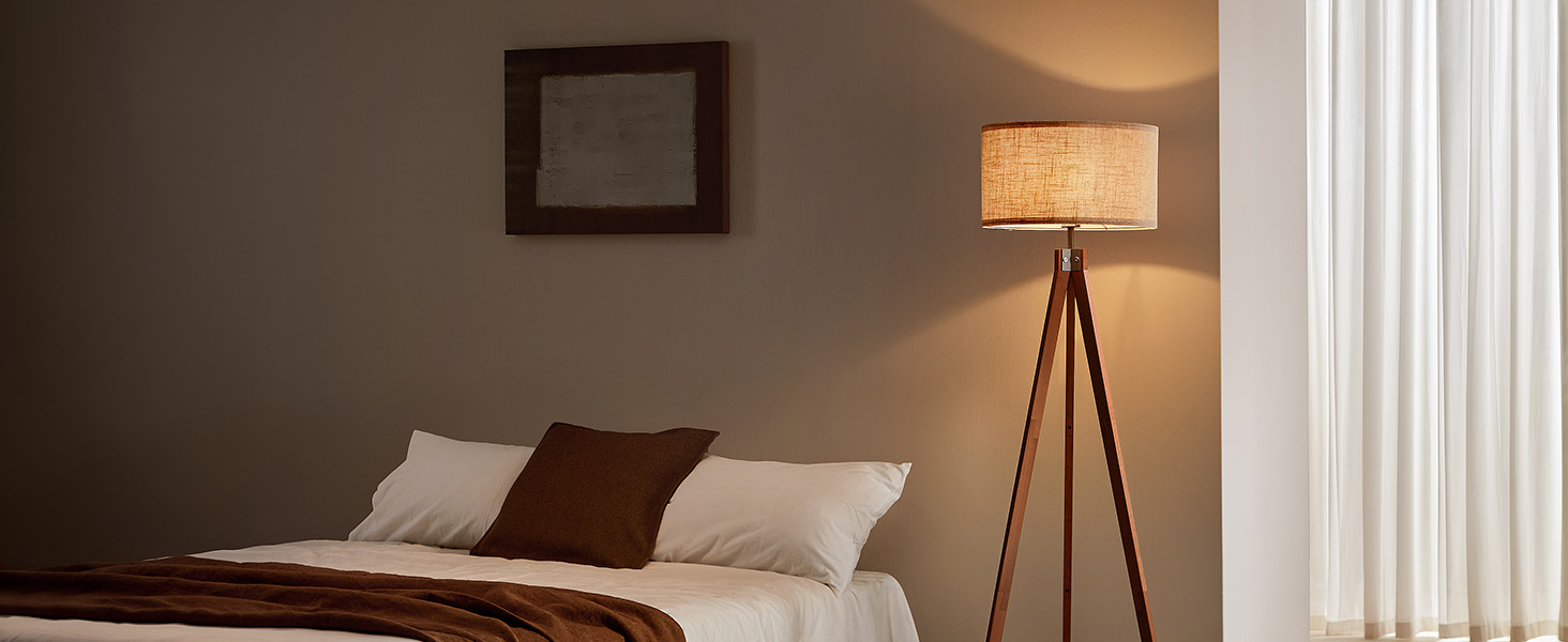 floor lamp for living room mid century standing lamp modern wood rustic for bedroom office dorm