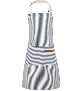 XLSXEXCL Stripes Kids Apron, Kids Cooking Aprons with 2 Pockets, Cute Kids Aprons for Cooking for...