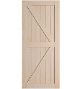 SmartStandard 36in x 84in Sliding Barn Wood Door Pre-Drilled Ready to Assemble, DIY Unfinished So...