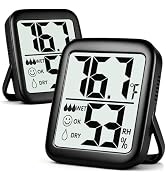 Antonki 2 Pack Room Thermometer for Home, Hygrometer Indoor Humidity Meter Gauge, Digital Tempera...