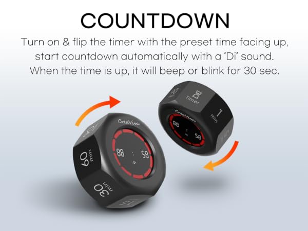 Creaviva digital visual pomodoro cube timer countdown