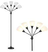 HonoDing Medusa Floor Lamps Standing Lamps 5 Heads Adjustable Reading Light Large Shade Use E26 A...