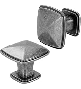BEROSSA Antique Iron Kitchen Cabinet Knobs Vintage Iron Drawer Knobs, 10 Pack 1-1/4 Inch, 1990 Sq...