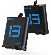 TELESIN Hero 13 Battery 2 Pack 1950mAh Batteries for GoPro Hero 13 Black | Dual battery pack | Hi...