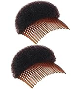 2Pcs Brown Women Soft Sponge Foam Hair, Clip Hair Comb Braid Tool Styling Accessories, Base Inser...