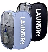 Pop-up Laundry Hamper, Foldable Pop-up Mesh Hamper Dirty Clothes Basket Collapsible for Storage a...