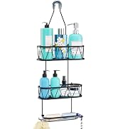 HapiRm Hanging Shower Caddy, Rustproof & Waterproof Shower Organizer with Soap Holder & 4 Hooks, ...