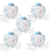 VILLCASE 10pcs Heart Carriage Candy Box Party Favors, Mini Hollow Treat Case Boxes for Wedding Ha...