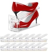 Tgzwme Shoe Slots Organizer 15 Pack - Shoe Stackers,3 Levels Adjustable,Space Savers 50%,Double L...