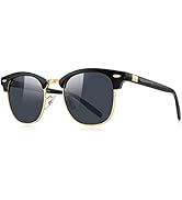 MERRY'S Unisex Polarized Aluminum Sunglasses for Men Women Semi Rimless Retro Brand Driving Sun G...