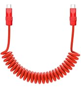 chubbycable Curly Chubby Retractable Fast Charging Cable 120W Coiled Charger Cord for Car Durable...