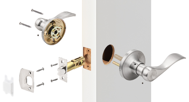 brushed nickel passage door handle