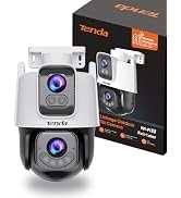 Tenda Wi-Fi Outdoor Camera 2K+2K, 360° PTZ Surveillance Camera with Dual Lens, FHD Auto Tracking,...