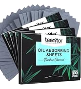 Teenitor 400 Counts Oil Blotting Papers for Face, Bamboo Charcoal Oil Absorbing Sheets for Oily S...
