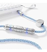 ATTACK SHARK C07 Custom Braided Aviator Cable with Light Up RGB-Blue | 5 Pin Aviation Connector,U...