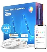 meross Smart LED Strip Lights, 32.8ft WiFi RGB Strip, Works with Apple HomeKit, Siri, Alexa&Googl...